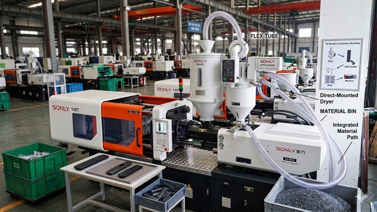 Injection molding machine assembly at SONLY factory